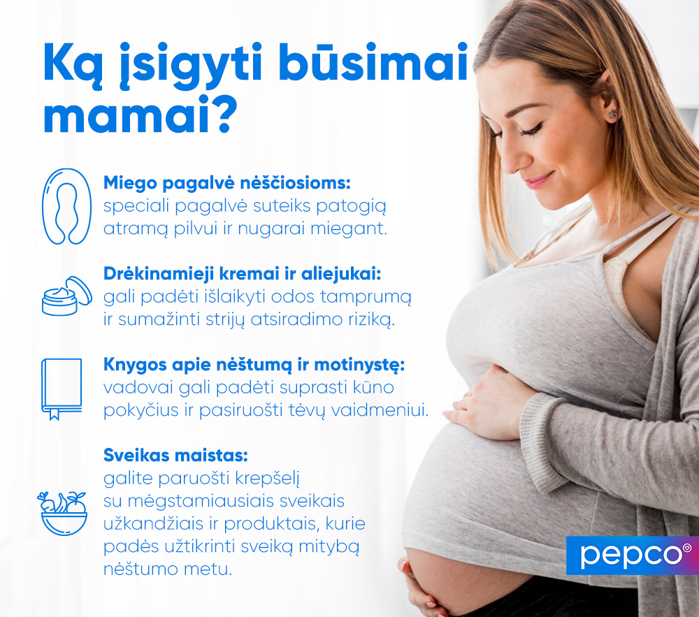 „Pepco“ infografika: Ką pirkti nėščiai moteriai?
