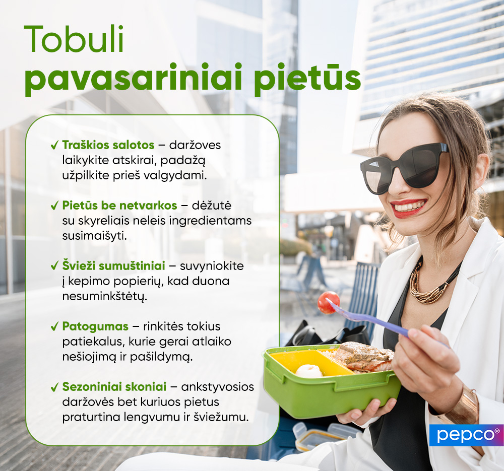 Pavasarinių pietų idėjos - infoigrafika