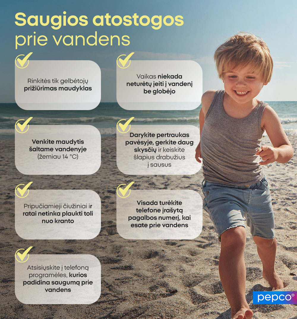 Saugios atostogos prie vandens