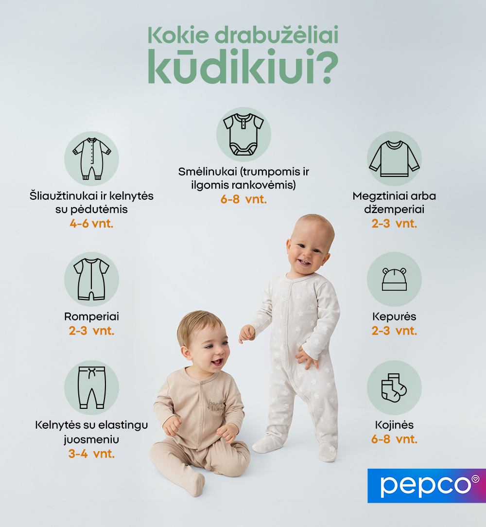 Kokie drabužėliai kūdikiui?