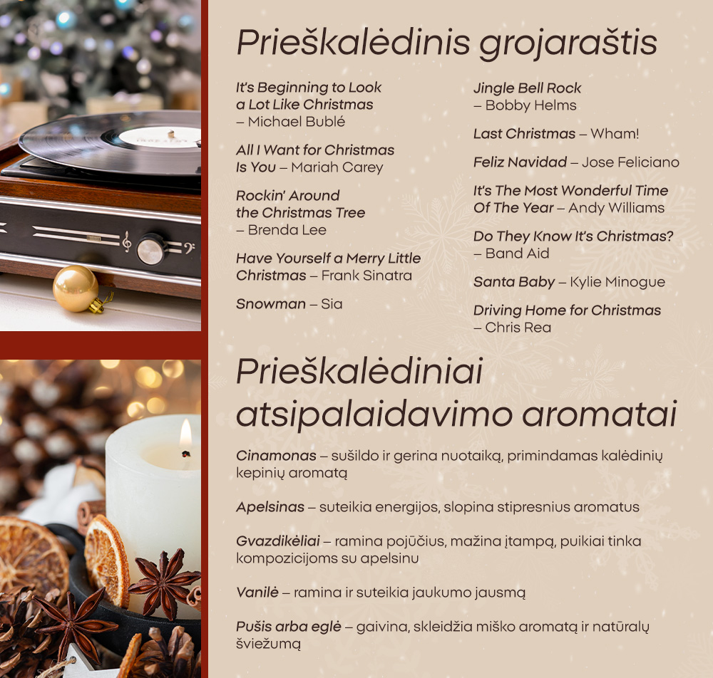Prieškalėdinis grojaraštis; Prieškalėdiniai atsipalaidavimo aromatai