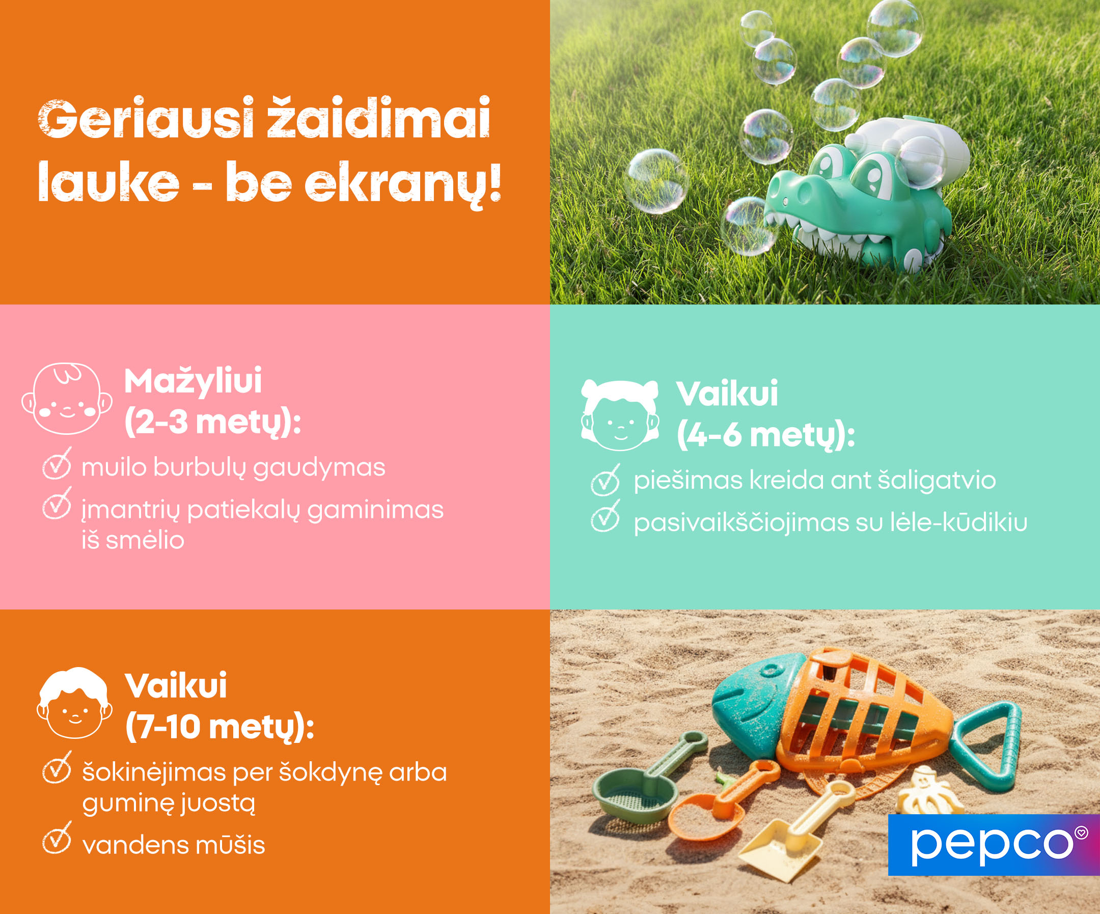 Geriausi žaidimai lauke - be ekranų! 